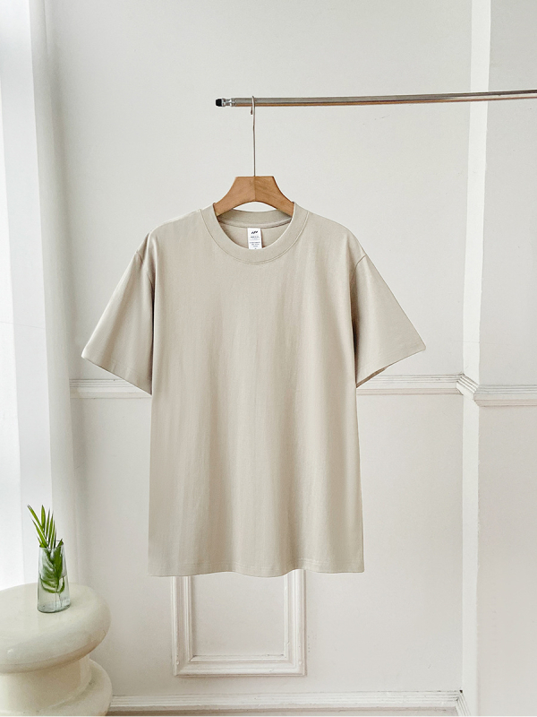 Puuvillane lühikeste varrukatega T-särk ümmarguse kaelusega, ühevärviline, 95%+ puuvillasisaldus, tavaline pikkus