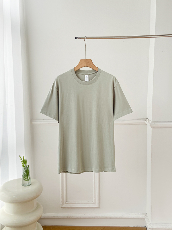 Puuvillane lühikeste varrukatega T-särk ümmarguse kaelusega, ühevärviline, 95%+ puuvillasisaldus, tavaline pikkus