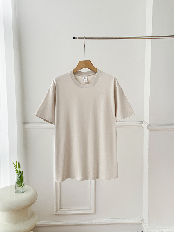 Puuvillane lühikeste varrukatega T-särk ümmarguse kaelusega, ühevärviline, 95%+ puuvillasisaldus, tavaline pikkus