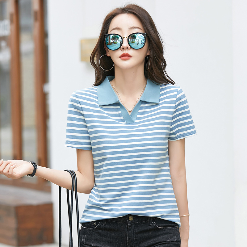 Ženski pamukasti T-shirt kratkih rukava, široka silueta, okrugli izrez, 80–90% pamuk, duljina 50–65 cm, japansko-korejski ležerni stil