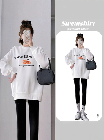 Nėščiųjų laisvo kirpimo komplektas: ilgomis rankovėmis viršūnė su apvalia kakleliu, vidutinės ilgio viršūnė ir kelnės, poliesteris su spandeksu (<=30%), >95% poliesteris