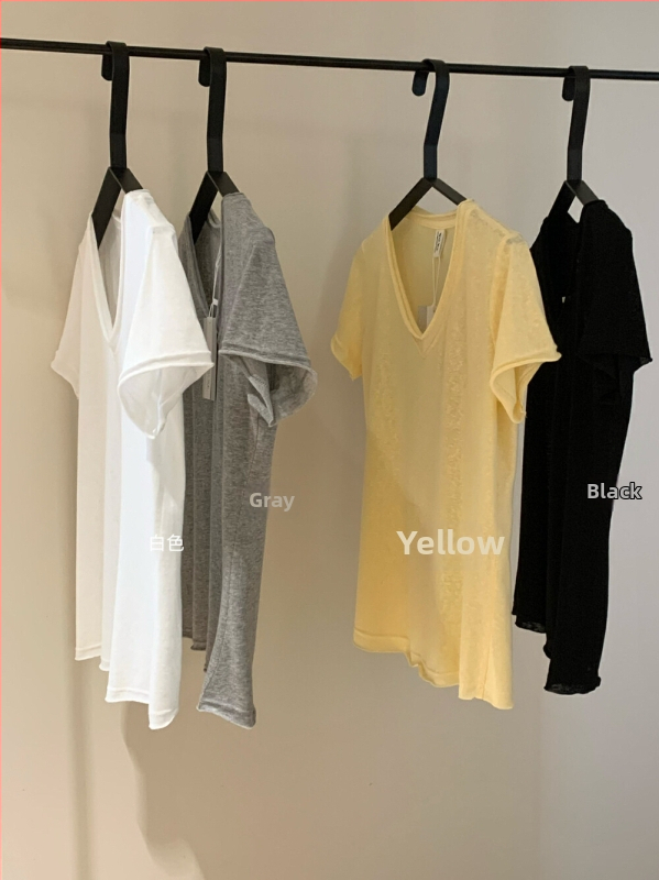 Merceriseeritud puuvillane T-särk, lühikeste varrukatega, ümmarguse kaelusega, vaba lõige, ühevärviline muster, puuvillasisaldus 90–95%, suvi 2025