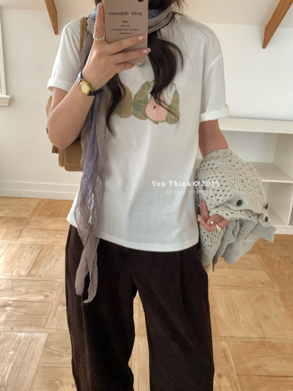 Pamuk majica kratkih rukava s okruglim izrezom, srednja duljina 50–65 cm, sadržaj pamuka 95% i više