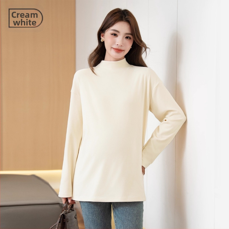 Rasedate top sügis-talve jaoks, poolkõrge kael, brushed Mink Velvet kangas, fleece vooder, vaba lõige