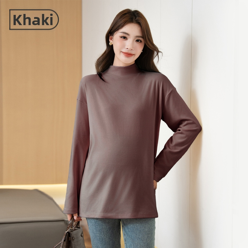 Rasedate top sügis-talve jaoks, poolkõrge kael, brushed Mink Velvet kangas, fleece vooder, vaba lõige