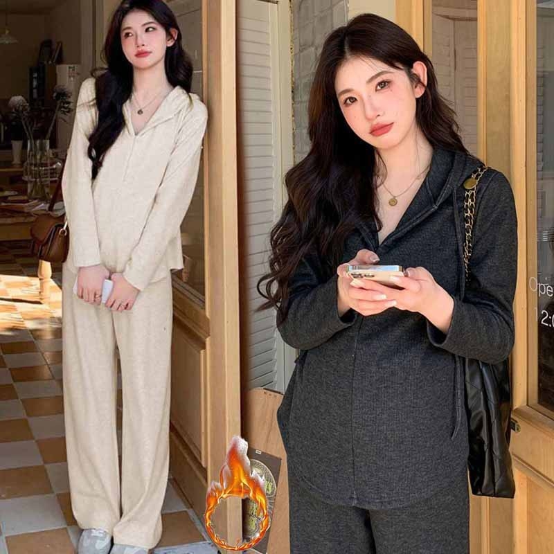 Rasedate kapuutsiga pool-zip džemper, flisvoodriga; vaba lõige, katab kõhtu; pikad varrukad; paks materjal; peamine materjal: 71% polüester, viskoos.