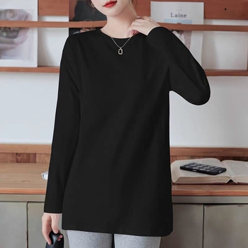 Rasedate kapuutsiga kudum-top - keskmise pikkusega, pikad varrukad, ümar kaelus, 95% puuvill