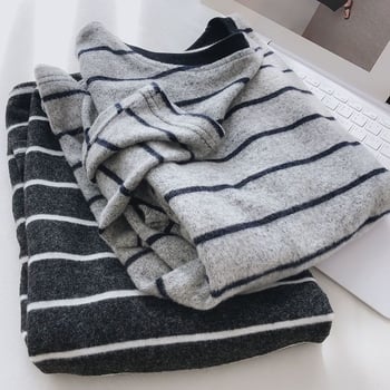 Moteriški Chenille ilga rankovė apatiniai marškinėliai su apvaliu kaklu, 3/4 rankovės, Spandex mišinys <30%