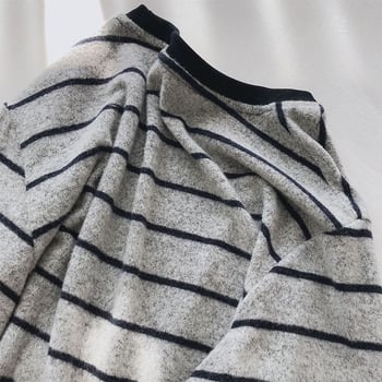 Moteriški Chenille ilga rankovė apatiniai marškinėliai su apvaliu kaklu, 3/4 rankovės, Spandex mišinys <30%