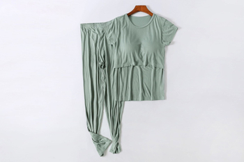 Söötmise ja raseduse tričko komplekt, modalkangas, ümmargune kaelus, lühikesed varrukad, 95% modal, jaapani-korea vabaaja stiil, kevad 2023, Landian