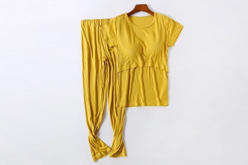 Söötmise ja raseduse tričko komplekt, modalkangas, ümmargune kaelus, lühikesed varrukad, 95% modal, jaapani-korea vabaaja stiil, kevad 2023, Landian