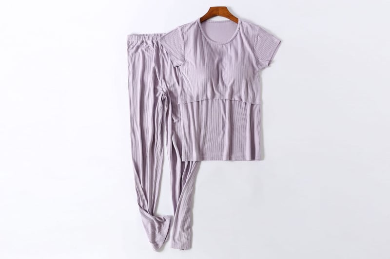 Söötmise ja raseduse tričko komplekt, modalkangas, ümmargune kaelus, lühikesed varrukad, 95% modal, jaapani-korea vabaaja stiil, kevad 2023, Landian