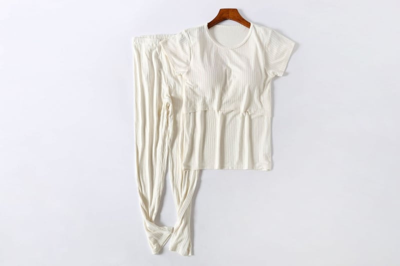Söötmise ja raseduse tričko komplekt, modalkangas, ümmargune kaelus, lühikesed varrukad, 95% modal, jaapani-korea vabaaja stiil, kevad 2023, Landian