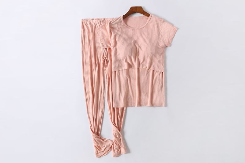 Söötmise ja raseduse tričko komplekt, modalkangas, ümmargune kaelus, lühikesed varrukad, 95% modal, jaapani-korea vabaaja stiil, kevad 2023, Landian