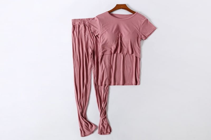 Söötmise ja raseduse tričko komplekt, modalkangas, ümmargune kaelus, lühikesed varrukad, 95% modal, jaapani-korea vabaaja stiil, kevad 2023, Landian