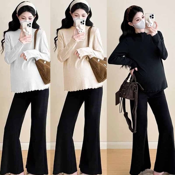 Korealise stiiliga T-särk pikkade käistega, poolkõrge kaelus, ühtlane värv, 90% polüester koos spandexiga