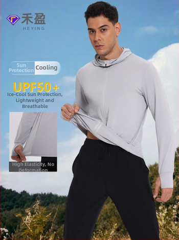 Unisex vonkajšia vetrovka s SPF50 UV ochranou, priedušná, rýchloschnúci polyester, kapucňa