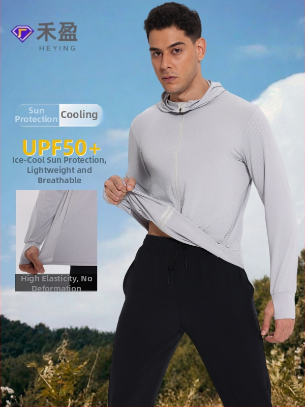 Unisex vonkajšia vetrovka s SPF50 UV ochranou, priedušná, rýchloschnúci polyester, kapucňa