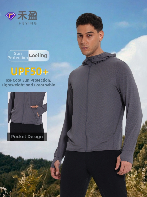 Unisex vonkajšia vetrovka s SPF50 UV ochranou, priedušná, rýchloschnúci polyester, kapucňa