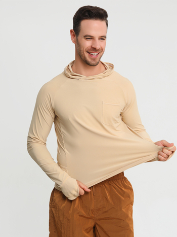 Ribolovna jakna s UV zaštitom i kapuljom – UPF50+, brzo suši, prozračna, odvlači vlagu (80% poliester, 20% elastan)