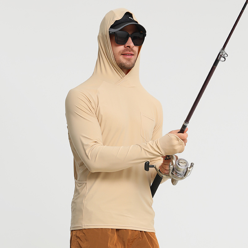 Ribolovna jakna s UV zaštitom i kapuljom – UPF50+, brzo suši, prozračna, odvlači vlagu (80% poliester, 20% elastan)