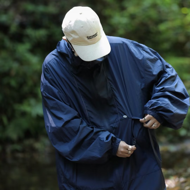 Ανδρικό μπουφάν με κουκούλα για προστασία από τον ήλιο, εξωτερικός ορεινός στυλ, πολυεστερικό ύφασμα, φερμουάρ, τρισδιάστατες τσέπες