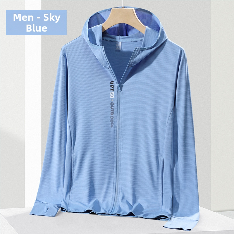 Unisex ljetna vanjska jakna s kapuljom, UV 50+ zaštita, lagana, prozračna, brzo se suši, poliester