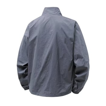 Meeste UV-kaitse jope, õhuke ja kerge, polüesteri segu, kõrge krae, tõmblukk ees, õhku läbilaskev, vaba lõige, suvi 2025