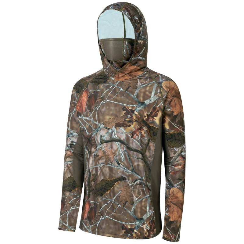 Muška kamuflažna vanjska jakna od bambusovih vlakana s kapuljačom – prozračna, UV zaštita, ljeto i jesen