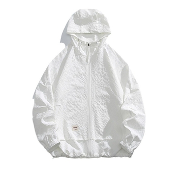 Μπουφάν-παλτό με κουκούλα, UPF50+ προστασία UV, 100% πολυεστέρας, φαρδιά γραμμή, φερμουάρ