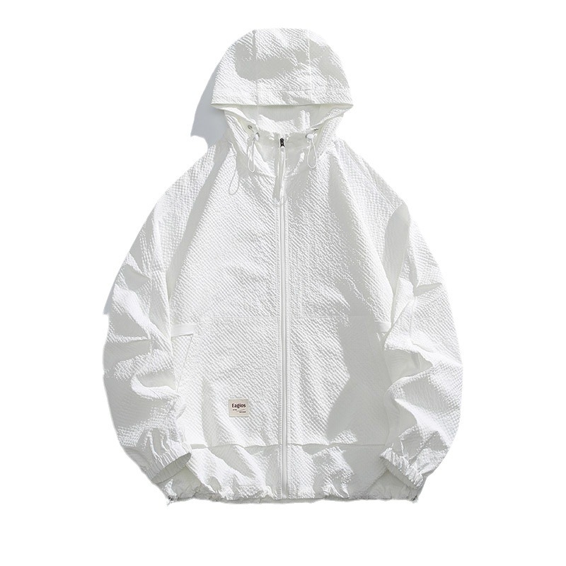 Μπουφάν-παλτό με κουκούλα, UPF50+ προστασία UV, 100% πολυεστέρας, φαρδιά γραμμή, φερμουάρ