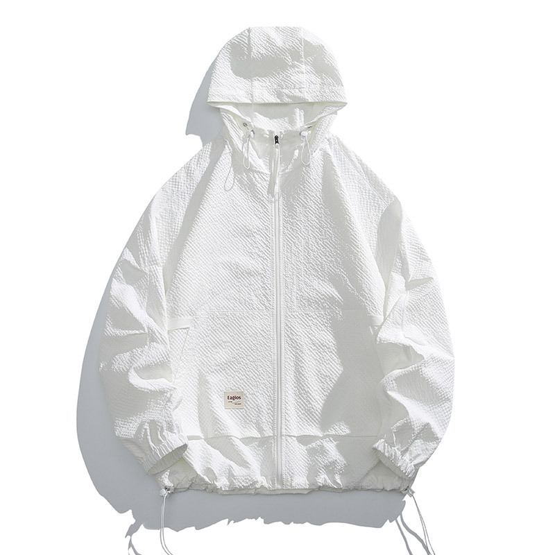 Μπουφάν-παλτό με κουκούλα, UPF50+ προστασία UV, 100% πολυεστέρας, φαρδιά γραμμή, φερμουάρ