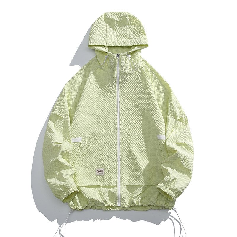Μπουφάν-παλτό με κουκούλα, UPF50+ προστασία UV, 100% πολυεστέρας, φαρδιά γραμμή, φερμουάρ