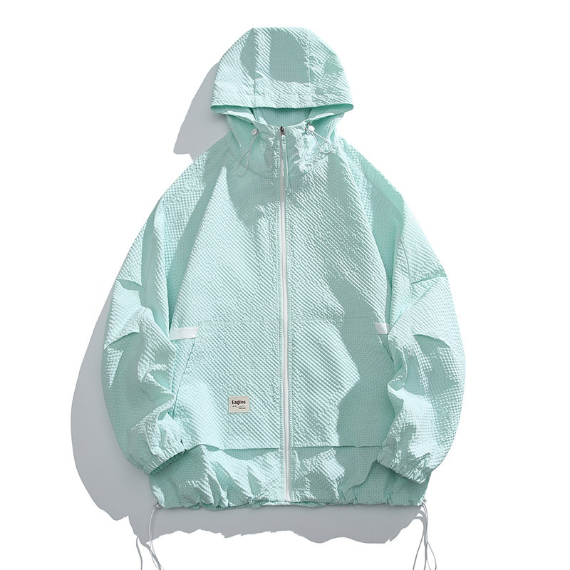 Μπουφάν-παλτό με κουκούλα, UPF50+ προστασία UV, 100% πολυεστέρας, φαρδιά γραμμή, φερμουάρ
