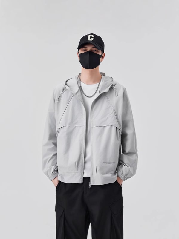 Κουκούλα UPF50+ Αντηλιακή Ζακέτα, 100% Πολυεστέρας, 3D Εκτύπωση, Φερμουάρ Μπροστά