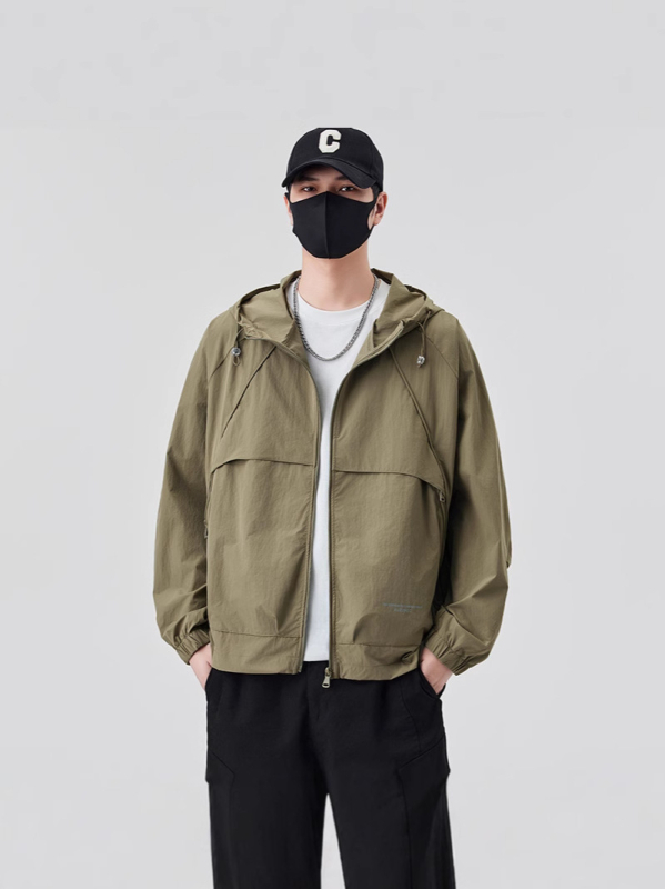 Κουκούλα UPF50+ Αντηλιακή Ζακέτα, 100% Πολυεστέρας, 3D Εκτύπωση, Φερμουάρ Μπροστά