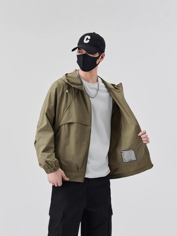 Κουκούλα UPF50+ Αντηλιακή Ζακέτα, 100% Πολυεστέρας, 3D Εκτύπωση, Φερμουάρ Μπροστά