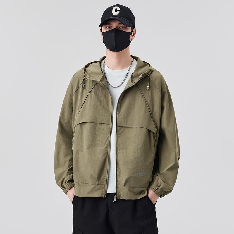 Κουκούλα UPF50+ Αντηλιακή Ζακέτα, 100% Πολυεστέρας, 3D Εκτύπωση, Φερμουάρ Μπροστά