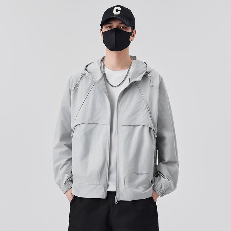 Κουκούλα UPF50+ Αντηλιακή Ζακέτα, 100% Πολυεστέρας, 3D Εκτύπωση, Φερμουάρ Μπροστά