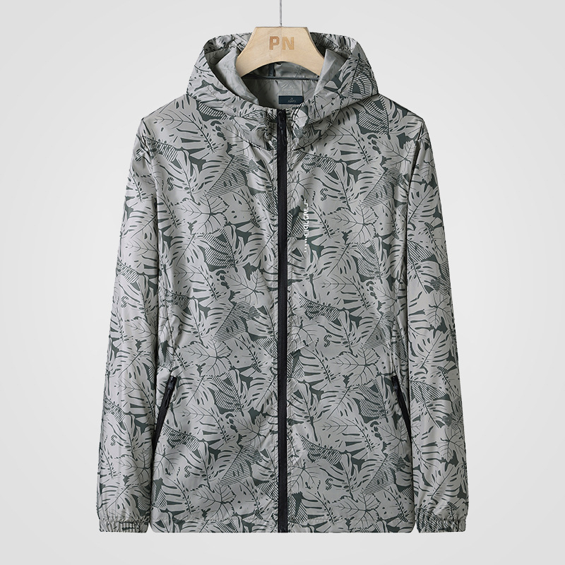 Νάιλον καμουφλαρισμένο εξωτερικό μπουφάν με κουκούλα, UV προστασία 50+, γρήγορο στέγνωμα, αναπνεόμενο, πολύ ελαφρύ