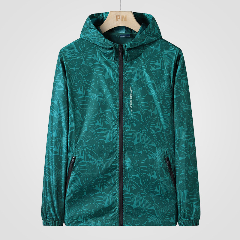 Νάιλον καμουφλαρισμένο εξωτερικό μπουφάν με κουκούλα, UV προστασία 50+, γρήγορο στέγνωμα, αναπνεόμενο, πολύ ελαφρύ