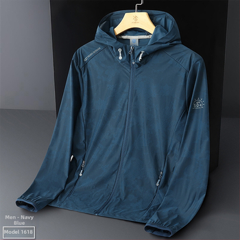 Μπουφάν με κουκούλα για προστασία από τον ήλιο από ice silk, ελαφρύ καλοκαίρι 2025, διαπνέον, αφηρημένο μοτίβο, τσέπες με φερμουάρ, χαλαρή γραμμή σε κορεατικό στυλ