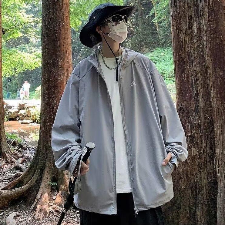 Αντηλιακό παλτό με κουκούλα, UPF50+, πολυεστέρας, τεσσάρων εποχών, φερμουάρ