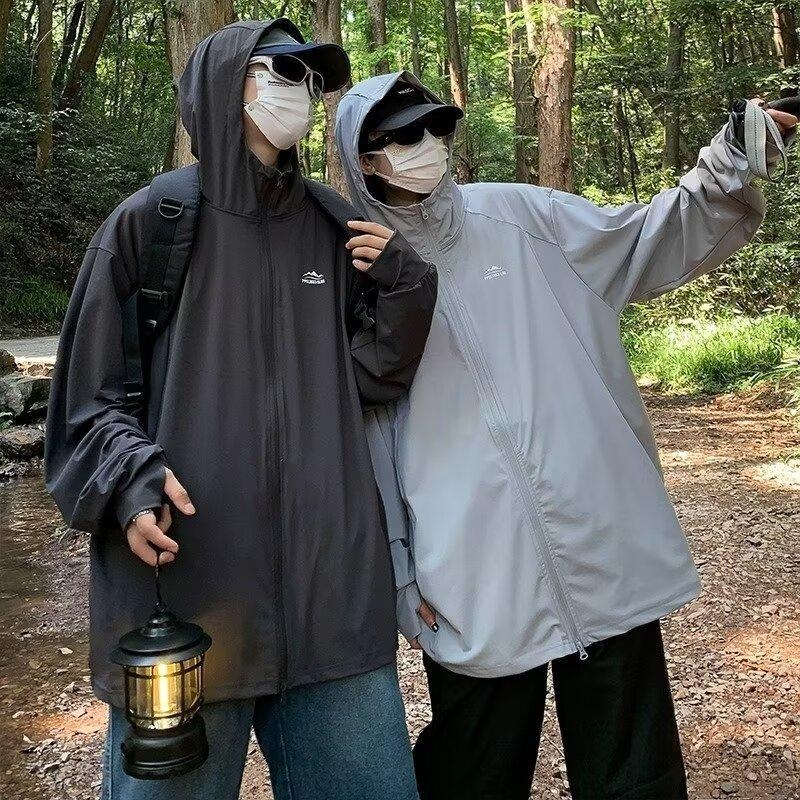 Αντηλιακό παλτό με κουκούλα, UPF50+, πολυεστέρας, τεσσάρων εποχών, φερμουάρ