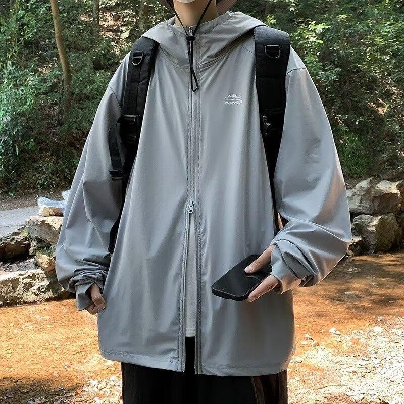 Αντηλιακό παλτό με κουκούλα, UPF50+, πολυεστέρας, τεσσάρων εποχών, φερμουάρ