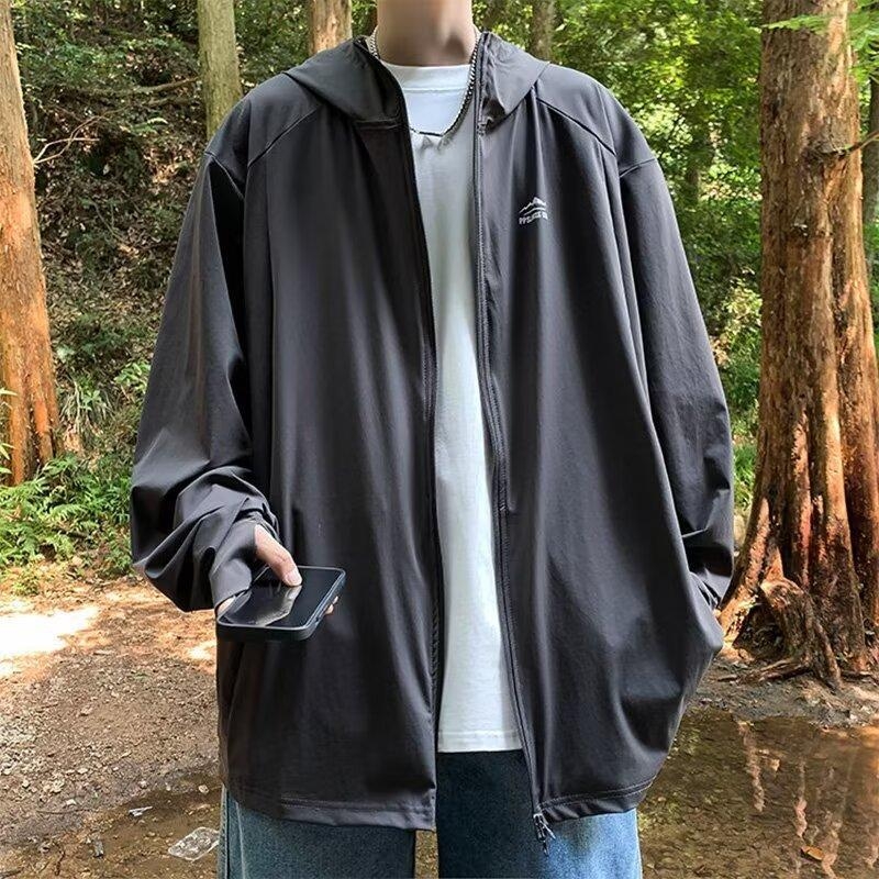 Αντηλιακό παλτό με κουκούλα, UPF50+, πολυεστέρας, τεσσάρων εποχών, φερμουάρ