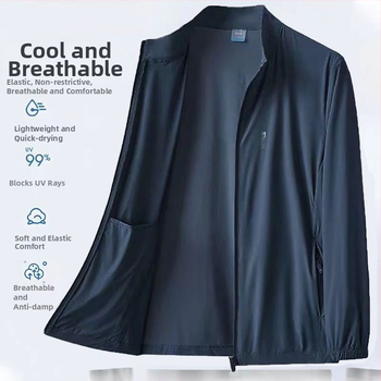 Kapuutsiga jakk, kiire kuivatusega Ice Silk, UV-kaitse, hingav Vinylon kangas suveks