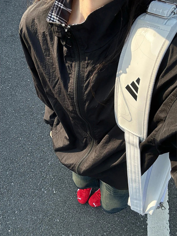 Ελαφρύ σακάκι με UPF50+ προστασία από τον ήλιο, λεπτό ύφασμα, φερμουάρ, πλαϊνές τσέπες, χαλαρή γραμμή