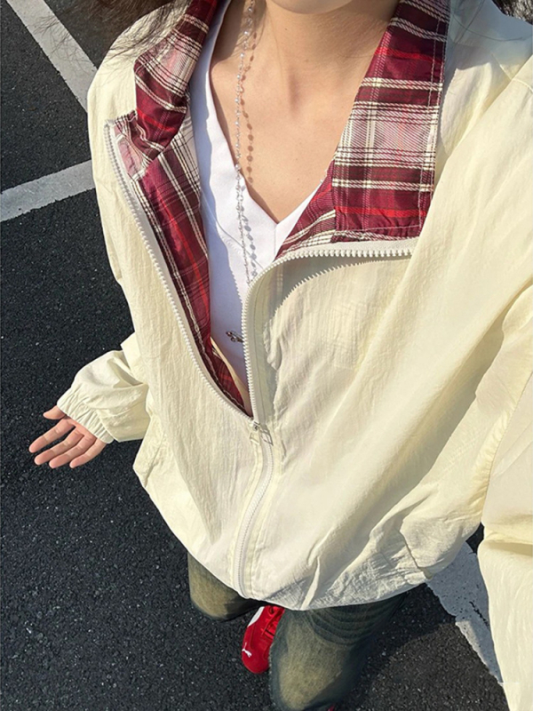 Ελαφρύ σακάκι με UPF50+ προστασία από τον ήλιο, λεπτό ύφασμα, φερμουάρ, πλαϊνές τσέπες, χαλαρή γραμμή