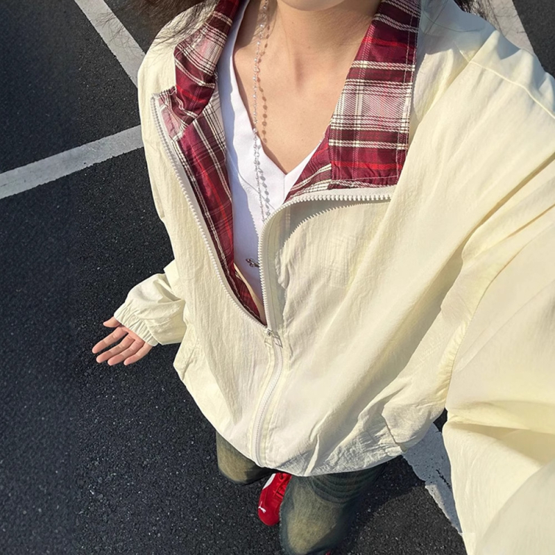 Ελαφρύ σακάκι με UPF50+ προστασία από τον ήλιο, λεπτό ύφασμα, φερμουάρ, πλαϊνές τσέπες, χαλαρή γραμμή